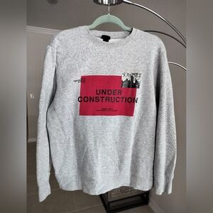 Gray 'Under Construction' Sweater. Size M